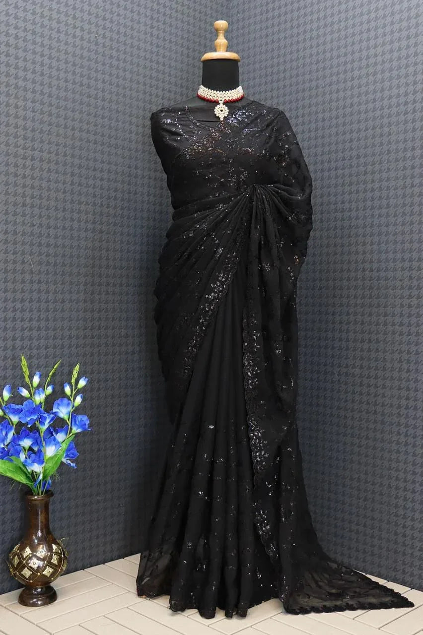 Georgette Sequanc Saree