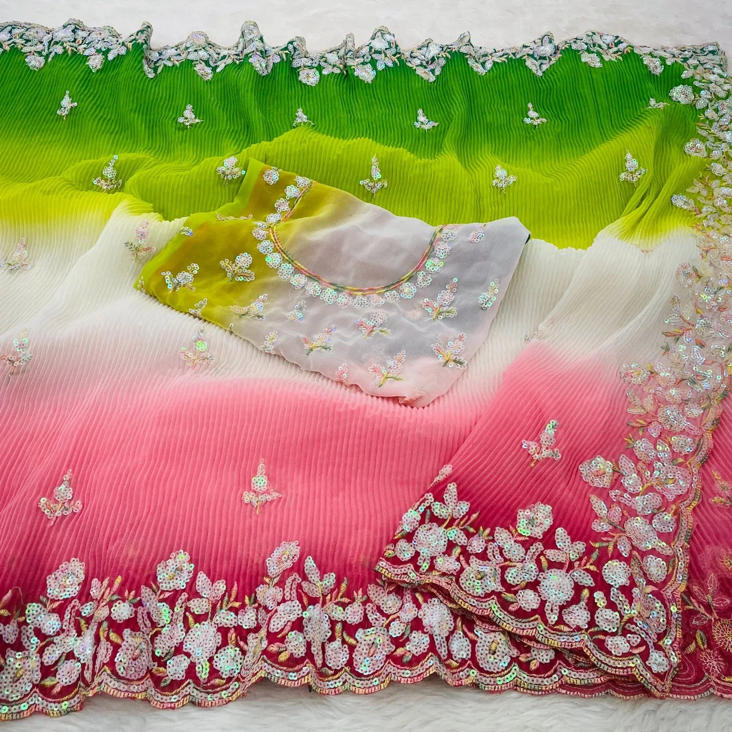 Beautiful Designer Soft Georgette with Sequence Saree