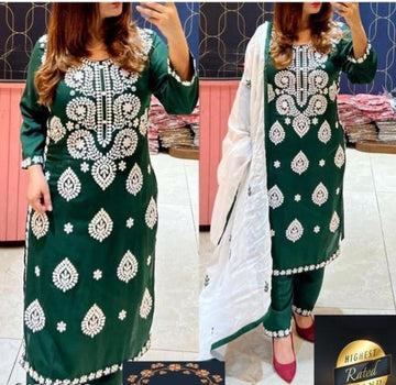 Beautiful Designer Summer Special Cotton Chikankari Kurti Style Salwar Suit