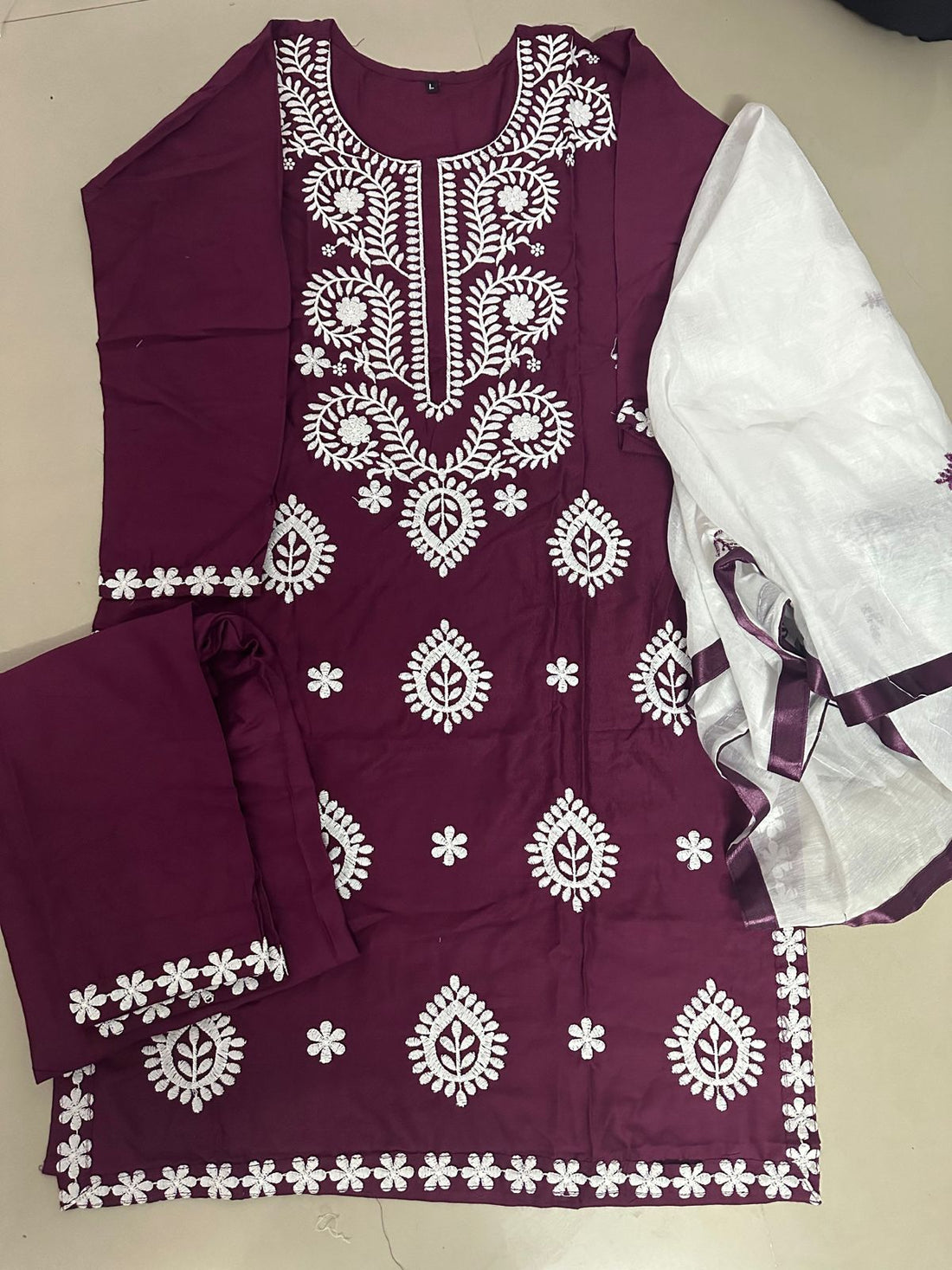 Beautiful Designer Summer Special Cotton Chikankari Kurti Style Salwar Suit