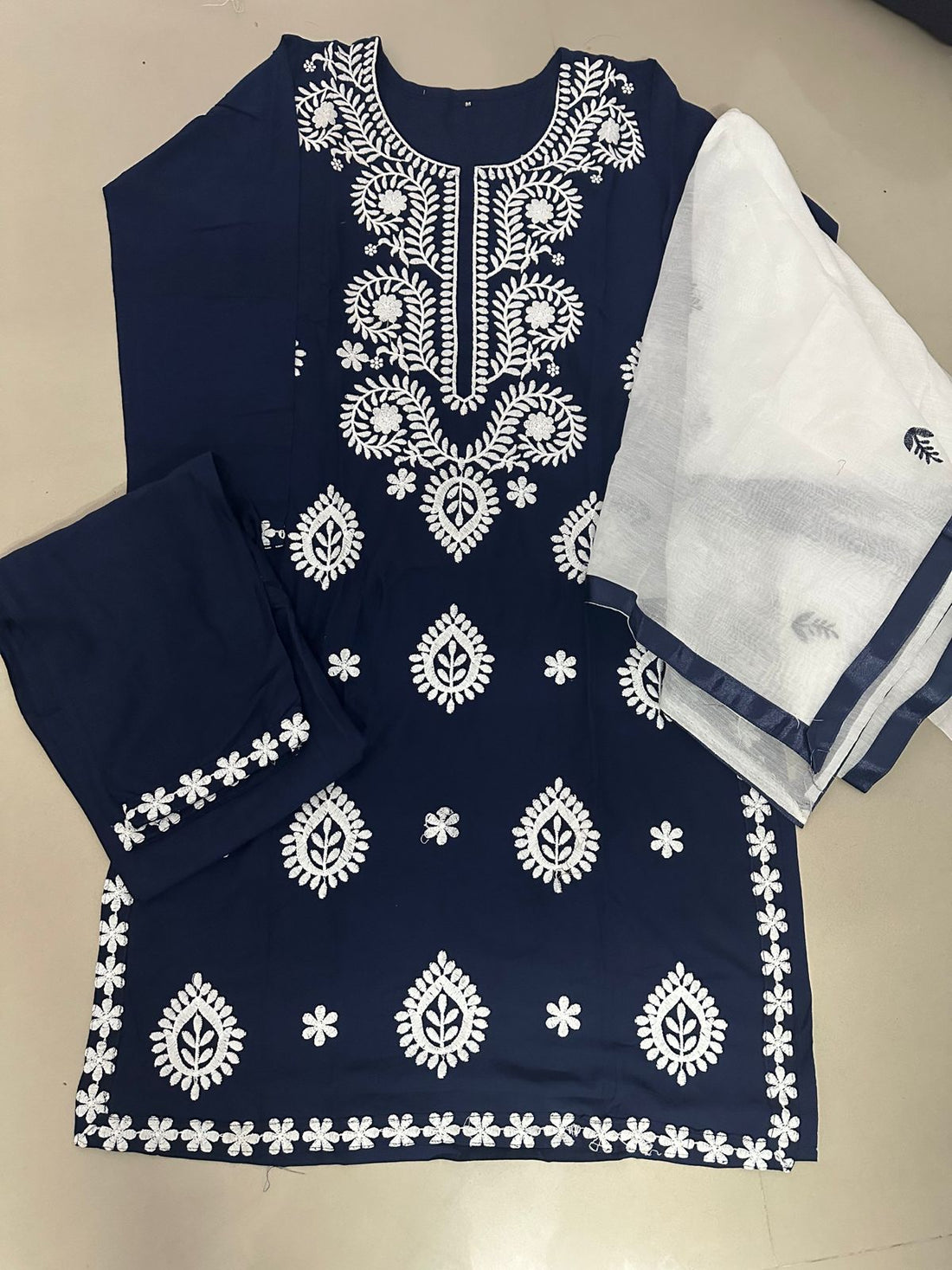 Beautiful Designer Summer Special Cotton Chikankari Kurti Style Salwar Suit