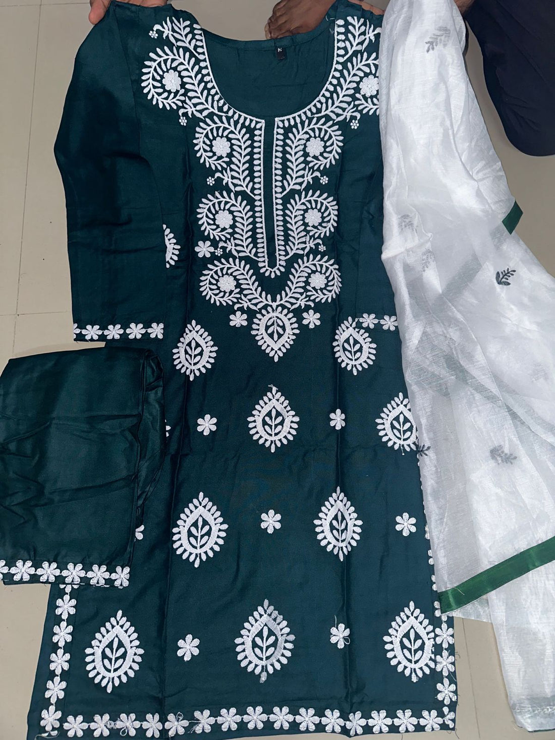 Beautiful Designer Summer Special Cotton Chikankari Kurti Style Salwar Suit