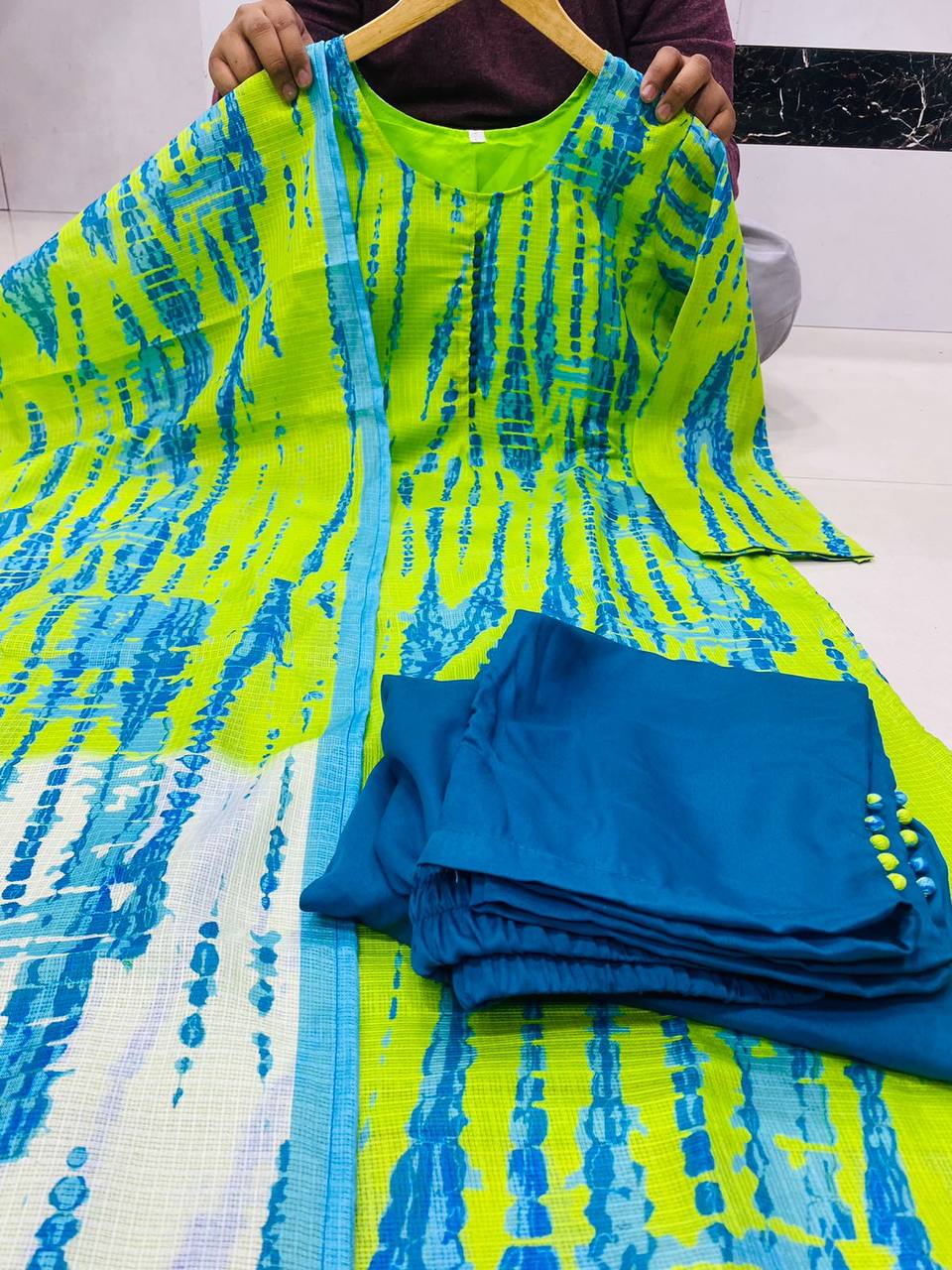 Beautiful Designer Summer Special Heavy Kota Checks Digital Print Salwar Suit