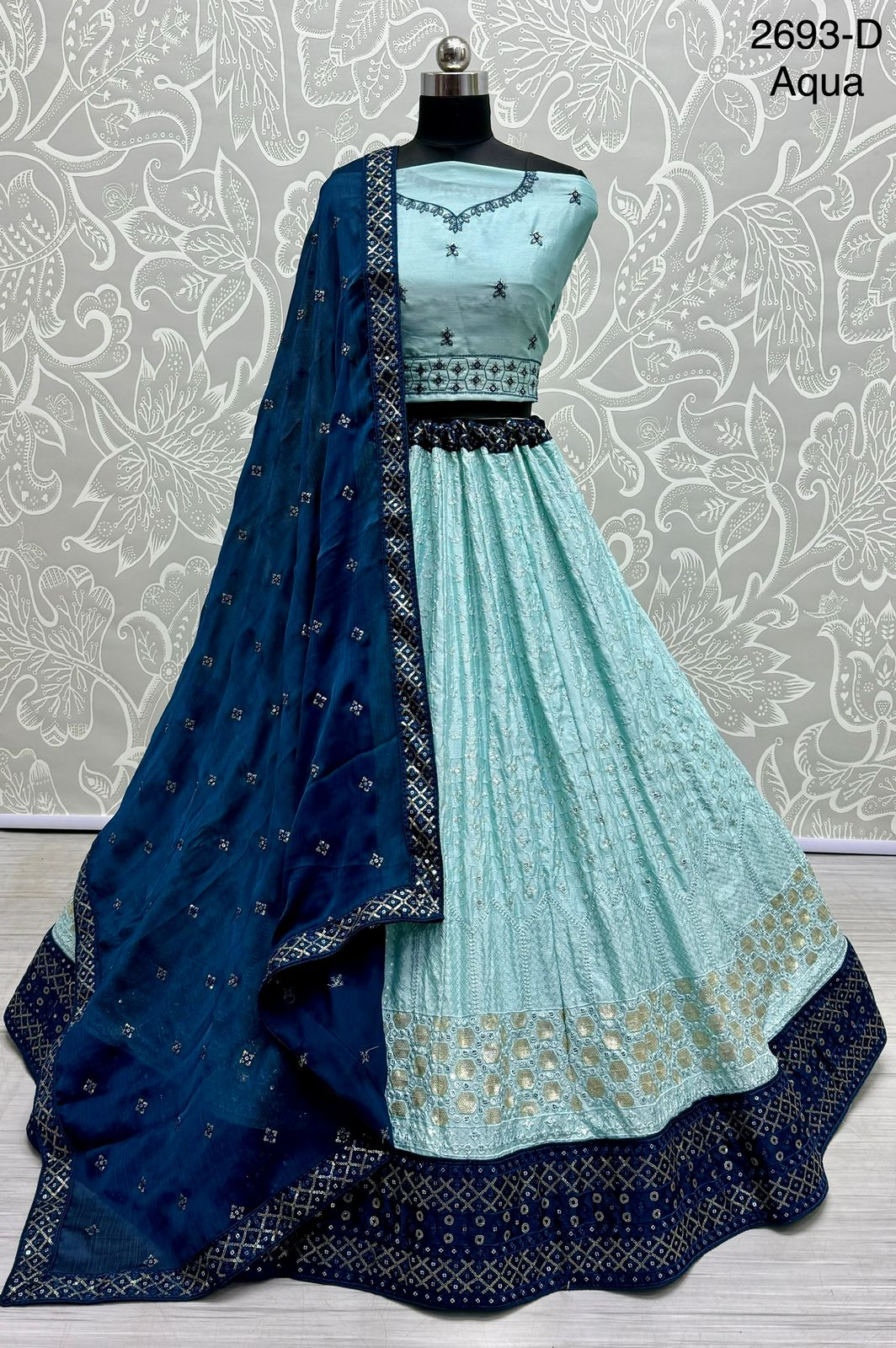 Beautiful Designer Bridal Pure Georgette With Sequence Lehenga Choli