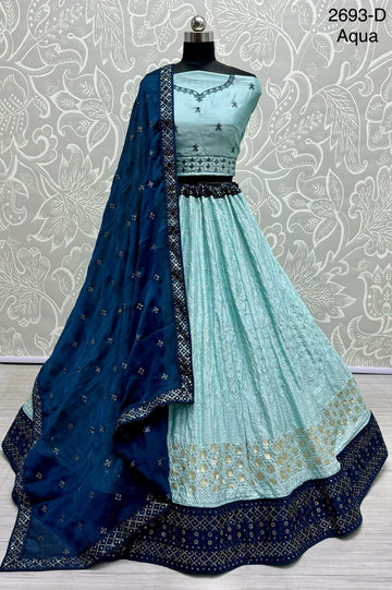 Beautiful Designer Bridal Pure Georgette With Sequence Lehenga Choli