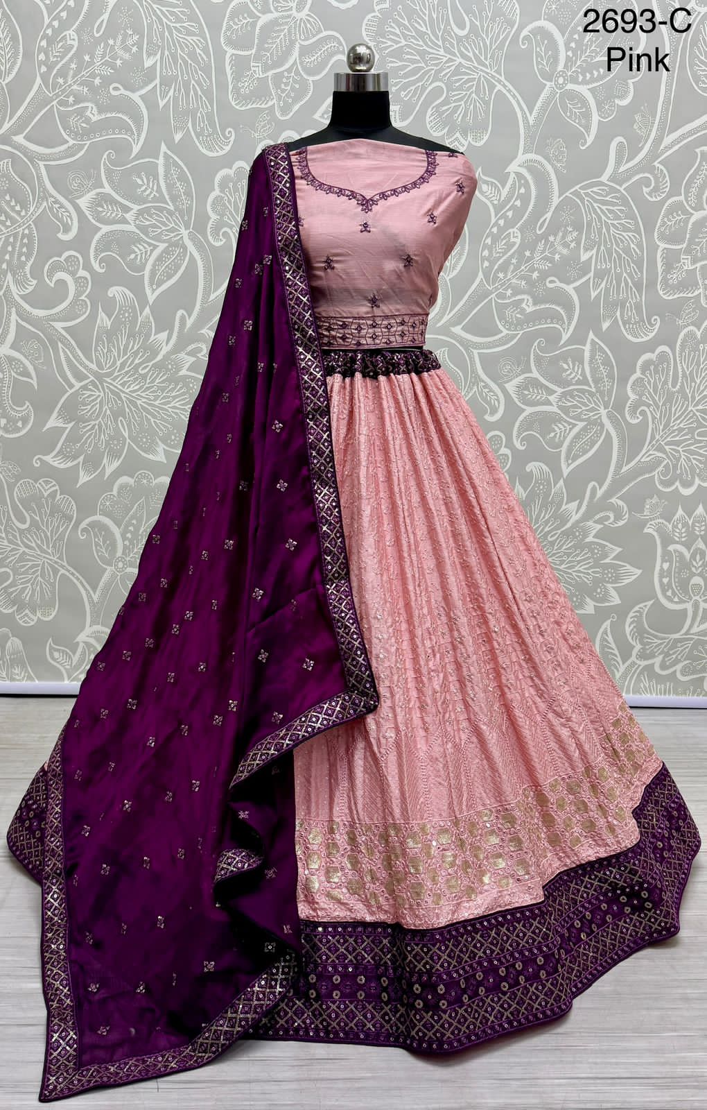 Beautiful Designer Bridal Pure Georgette With Sequence Lehenga Choli