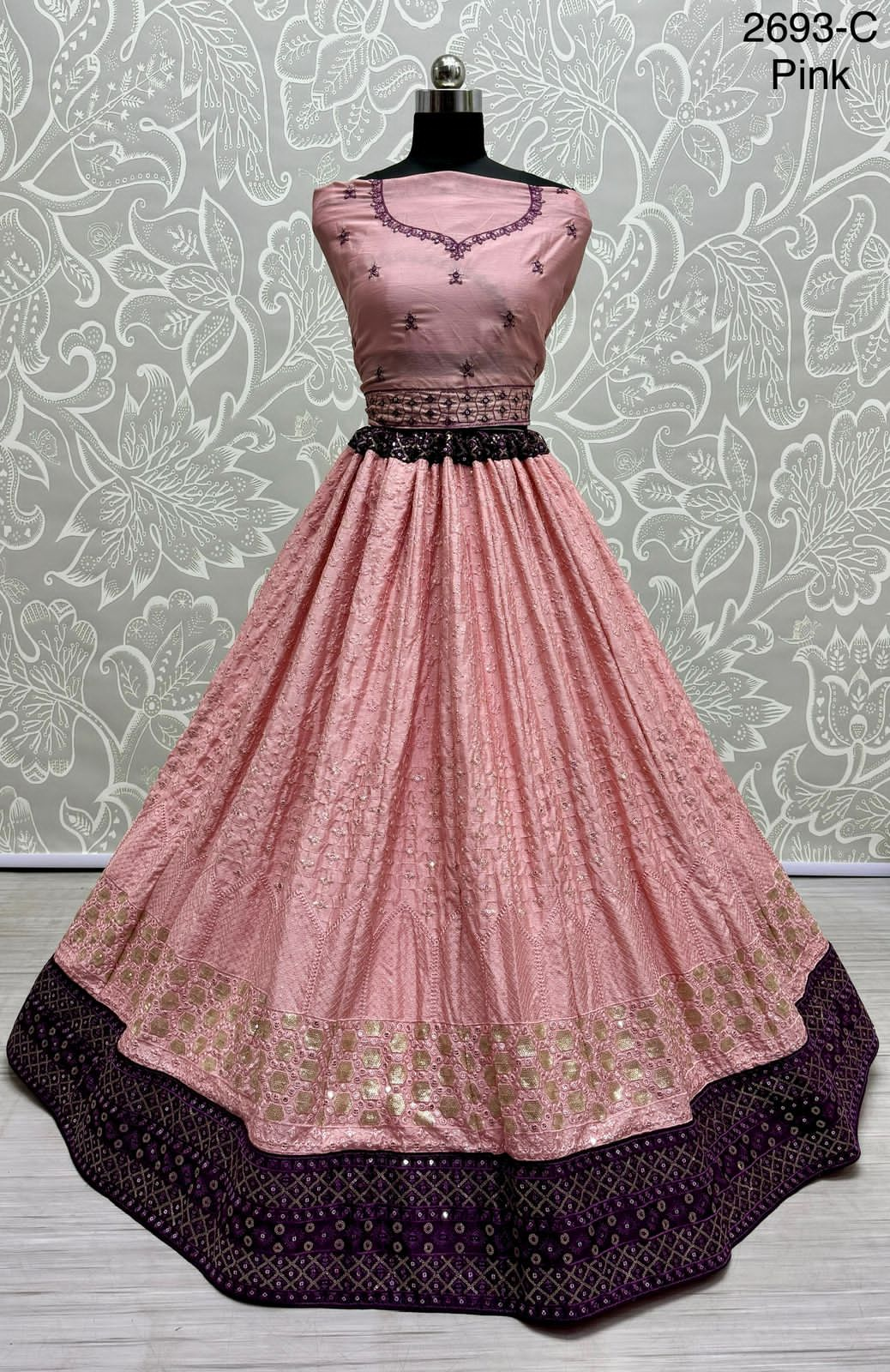 Beautiful Designer Bridal Pure Georgette With Sequence Lehenga Choli