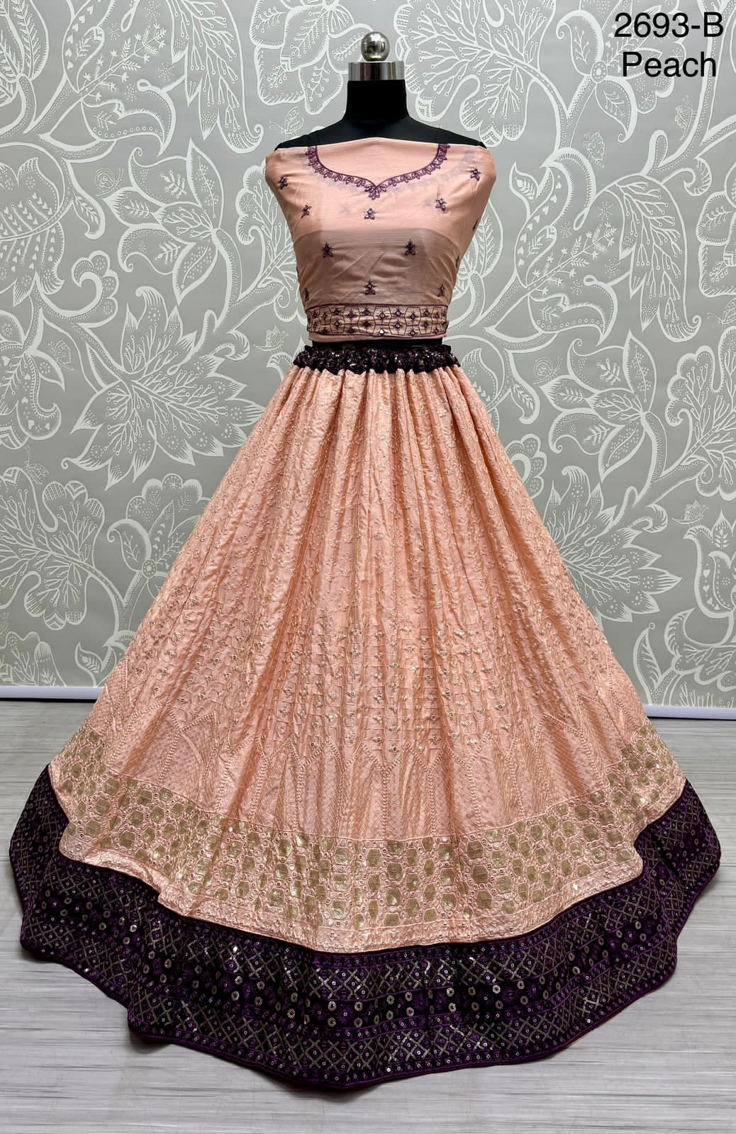 Beautiful Designer Bridal Pure Georgette With Sequence Lehenga Choli