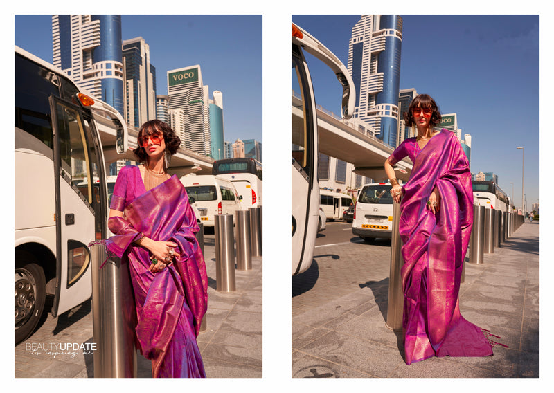 Beautiful Designer Traditional Wear Handloom Weaving Saree