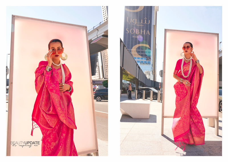 Beautiful Designer Traditional Wear Handloom Weaving Saree