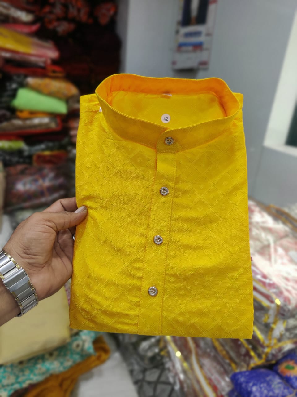 Festival Designer Men's Pure Jequard Silk Kurta Pajama