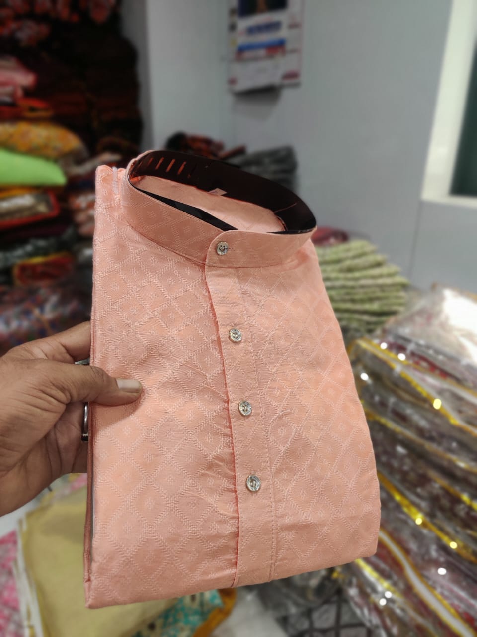 Festival Designer Men's Pure Jequard Silk Kurta Pajama