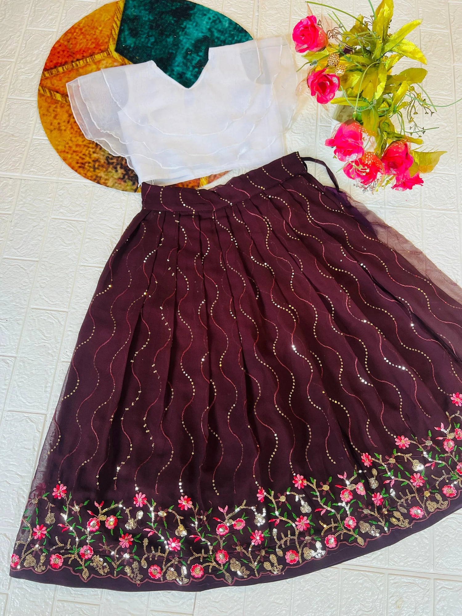 Beautiful Designer Georgette with Sequence Kid&
