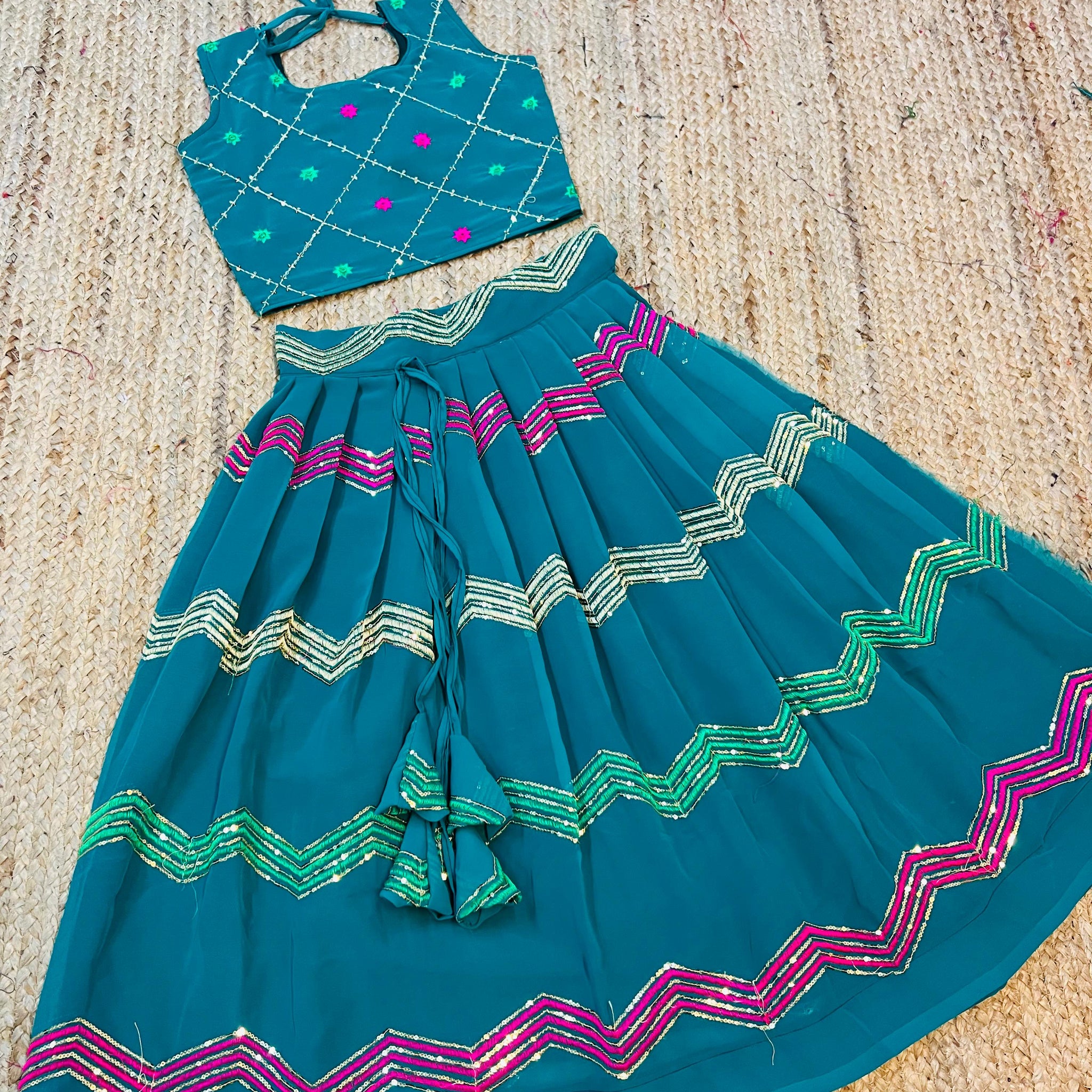 Beautiful Designer Soft Georgette Kid's Crop Top Dress