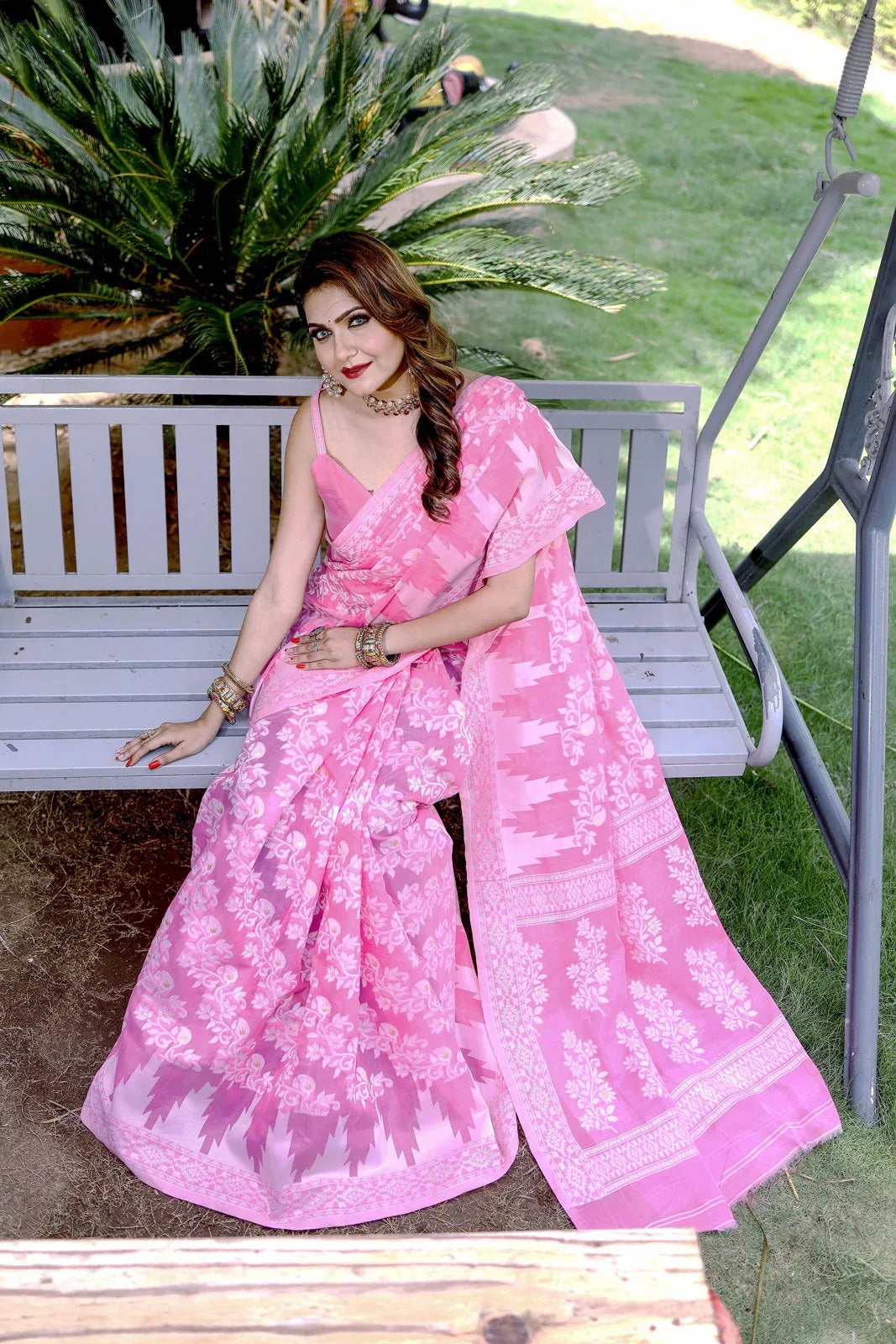 Beautiful Designer Soft Pure Jamdani Cotton Saree