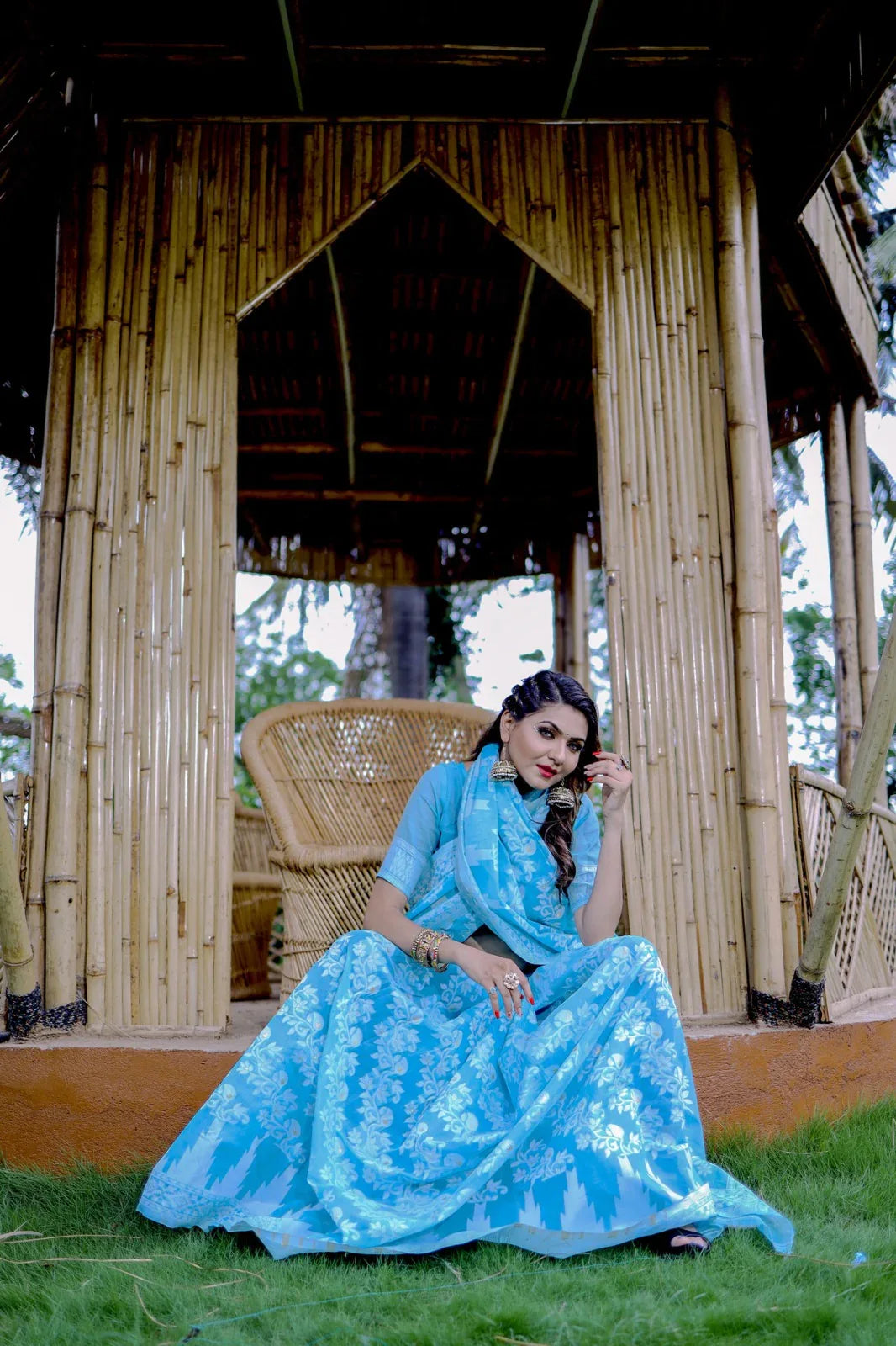 Beautiful Designer Soft Pure Jamdani Cotton Saree
