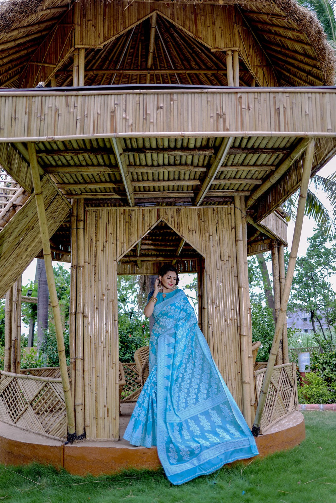 Beautiful Designer Soft Pure Jamdani Cotton Saree