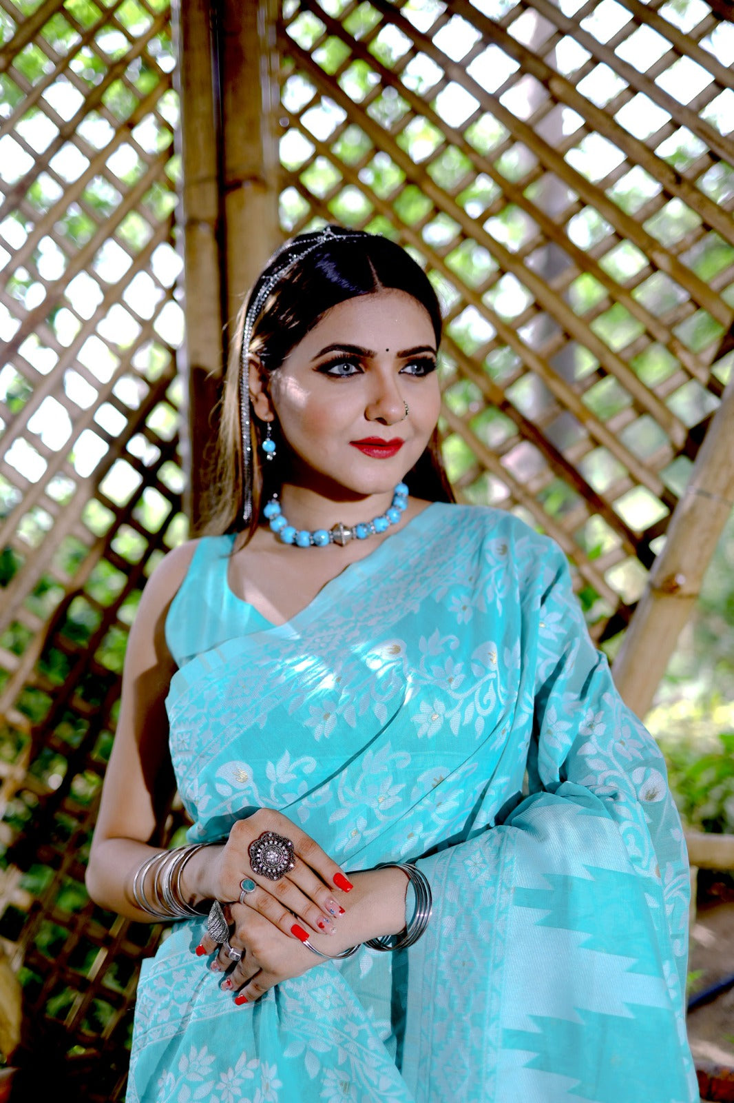 Beautiful Designer Soft Pure Jamdani Cotton Saree