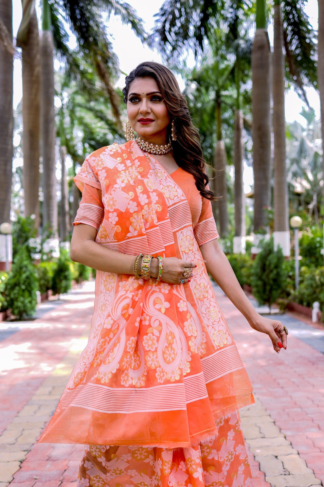 Beautiful Designer Soft Pure Jamdani Cotton Saree