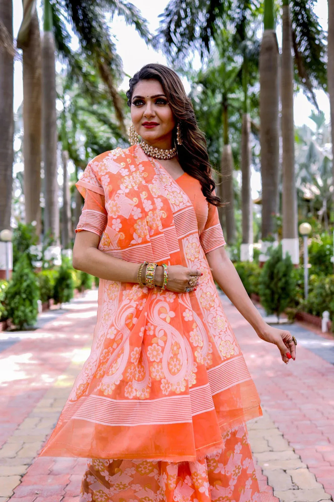 Beautiful Designer Soft Pure Jamdani Cotton Saree
