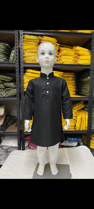 Festival Designer Kid's Boys Pure Cotton Slub Kurta Payjama