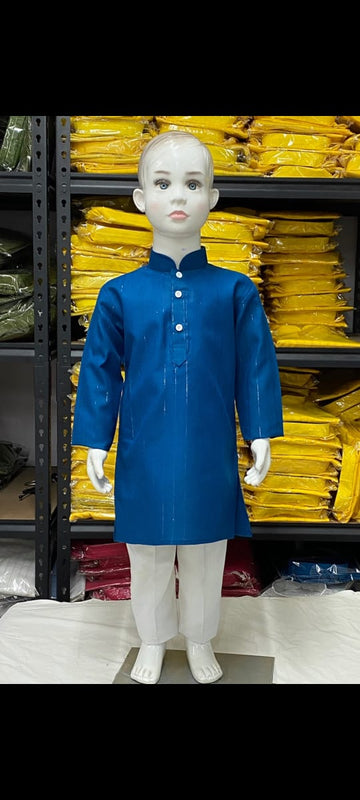 Festival Designer Kid's Boys Pure Cotton Slub Kurta Payjama