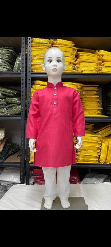 Festival Designer Kid's Boys Pure Cotton Slub Kurta Payjama