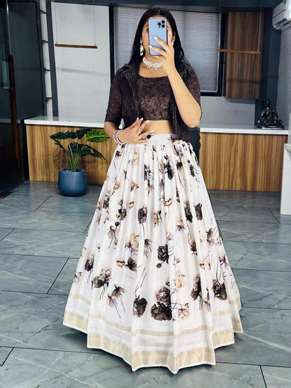 Beautiful Designer Party Wear Soft Silk Floral Print Anarkali Gown