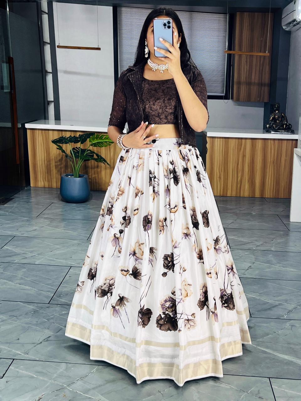 Beautiful Designer Party Wear Soft Silk Floral Print Anarkali Gown