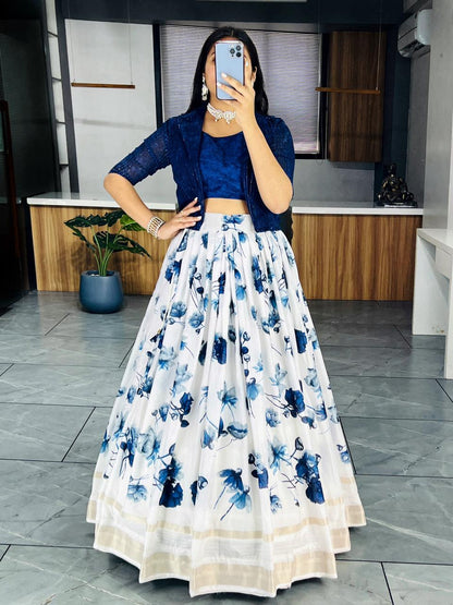 Beautiful Designer Party Wear Soft Silk Floral Print Anarkali Gown
