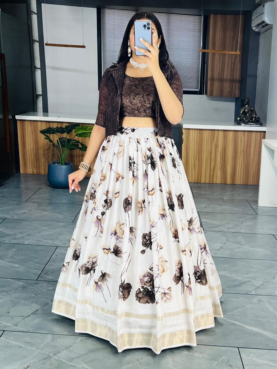 Beautiful Designer Party Wear Soft Silk Floral Print Anarkali Gown