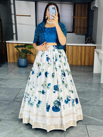 Beautiful Designer Party Wear Soft Silk Floral Print Anarkali Gown