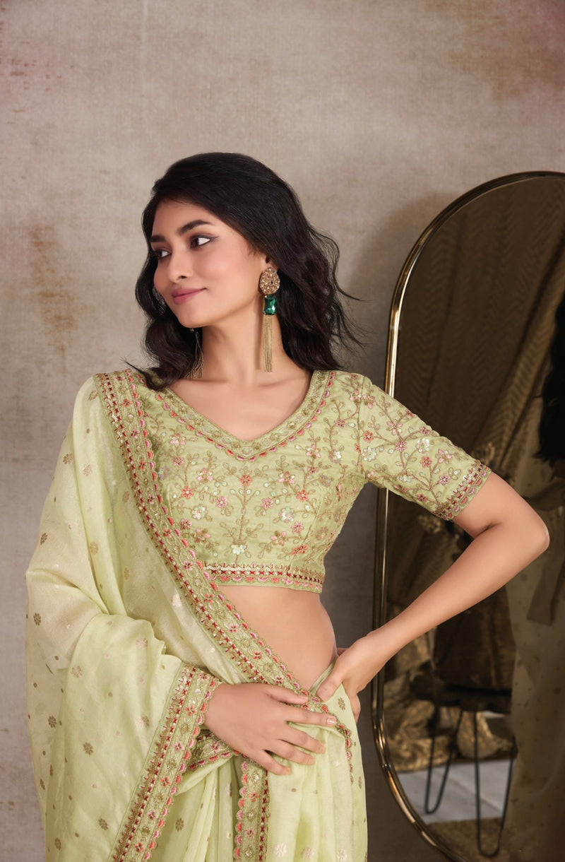 Beautiful Designer Occasion Wear Pure Organza Saree