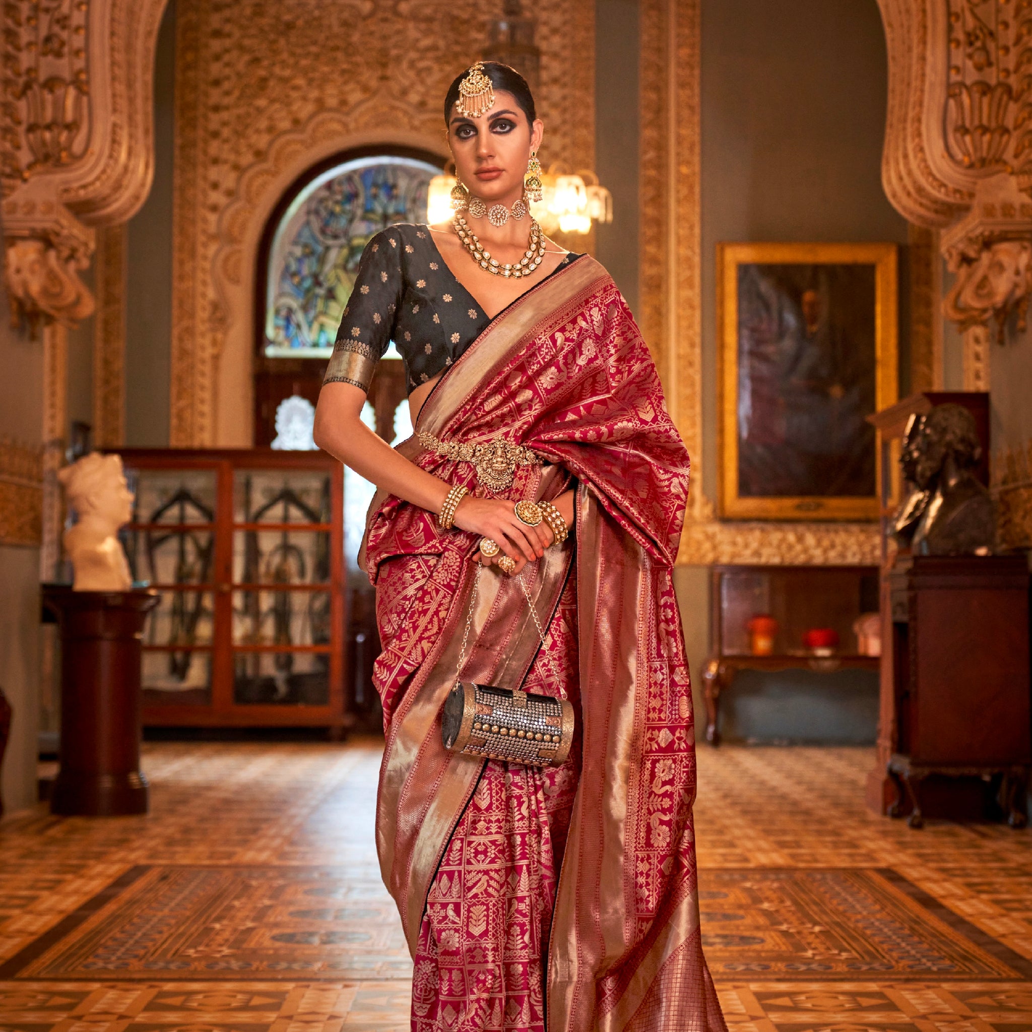 Designer Occasion Wear Soft Silk With Banarasi Weaving Design Saree