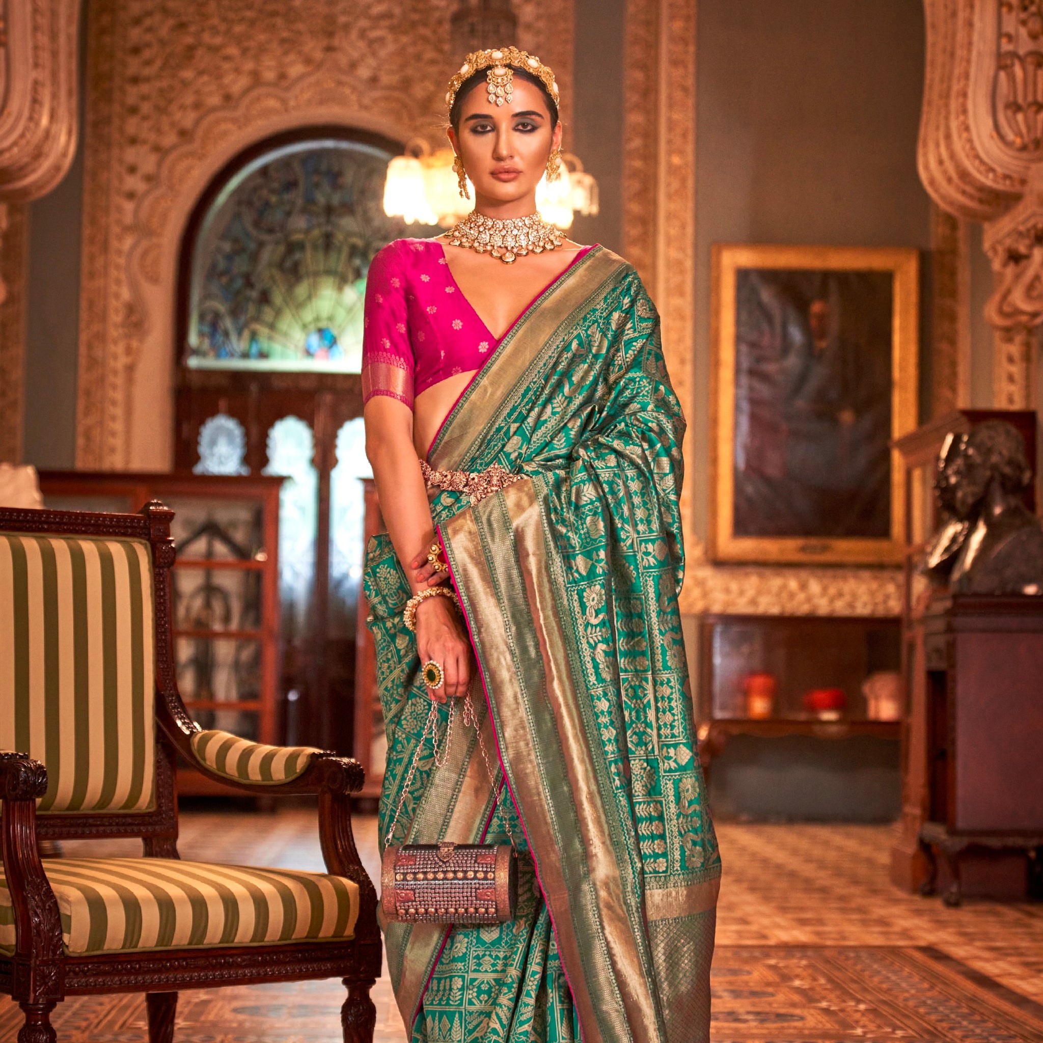 Designer Occasion Wear Soft Silk With Banarasi Weaving Design Saree