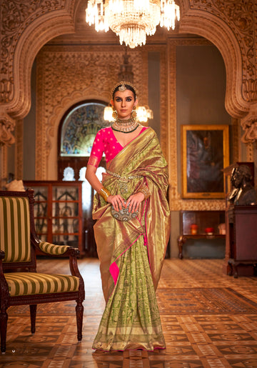 Designer Occasion Wear Soft Silk With Banarasi Weaving Design Saree