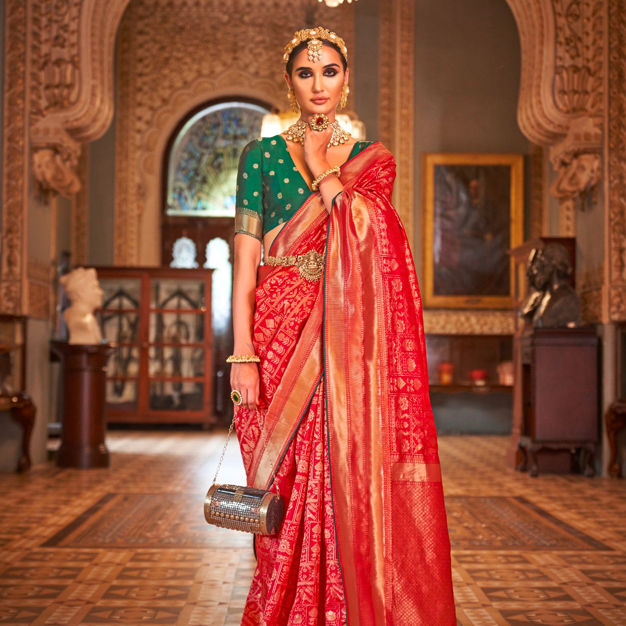 Designer Occasion Wear Soft Silk With Banarasi Weaving Design Saree