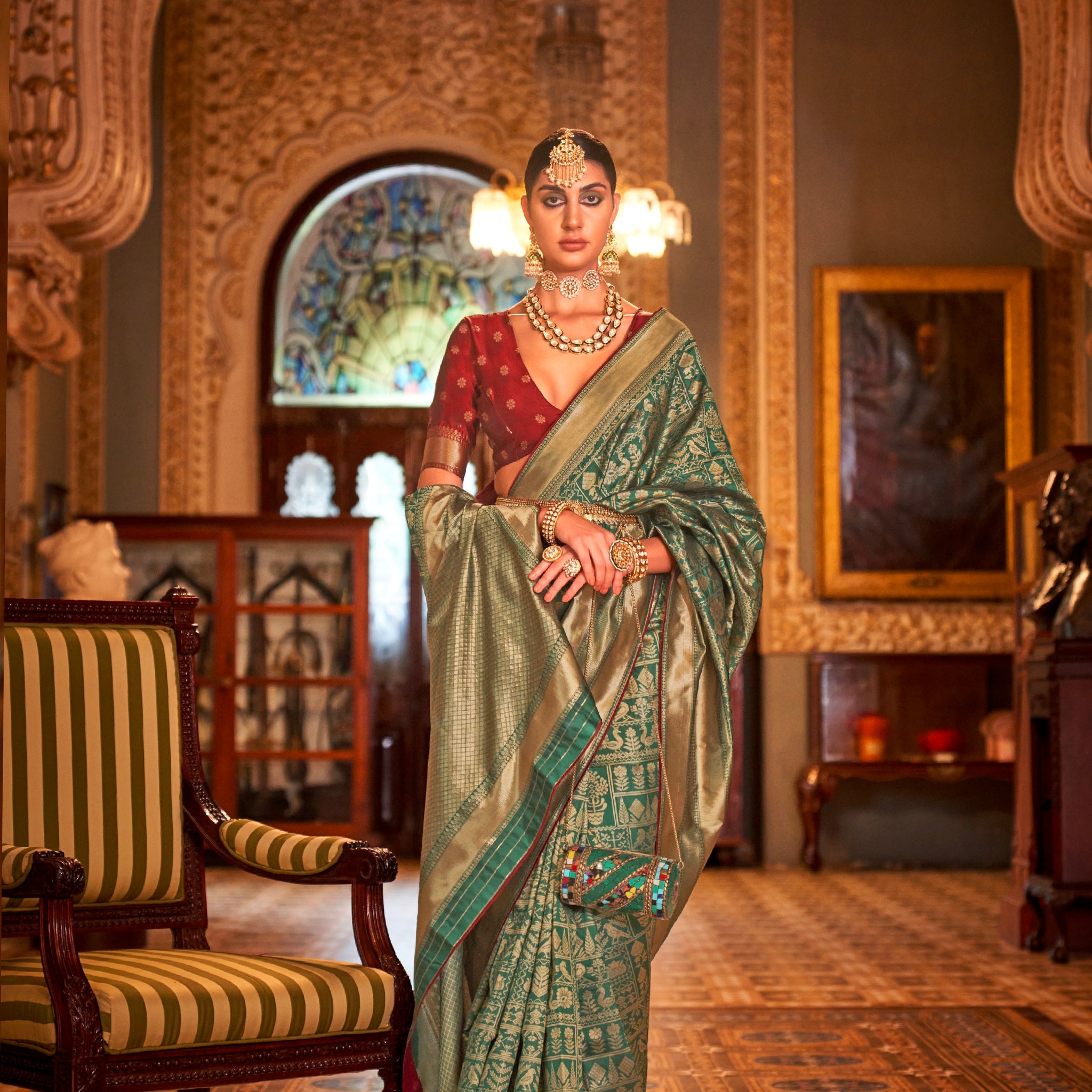 Designer Occasion Wear Soft Silk With Banarasi Weaving Design Saree