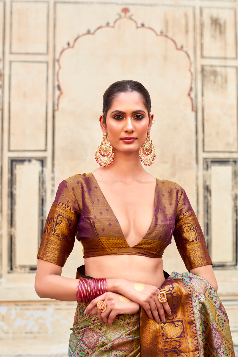 Beautiful Designer Occasion Wear Pure Pattu Silk With Full Zari Weaving Saree