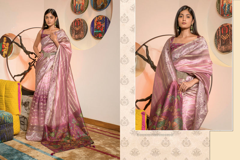 Beautiful Designer Occasion Wear Kora Silk With Digital Print Saree