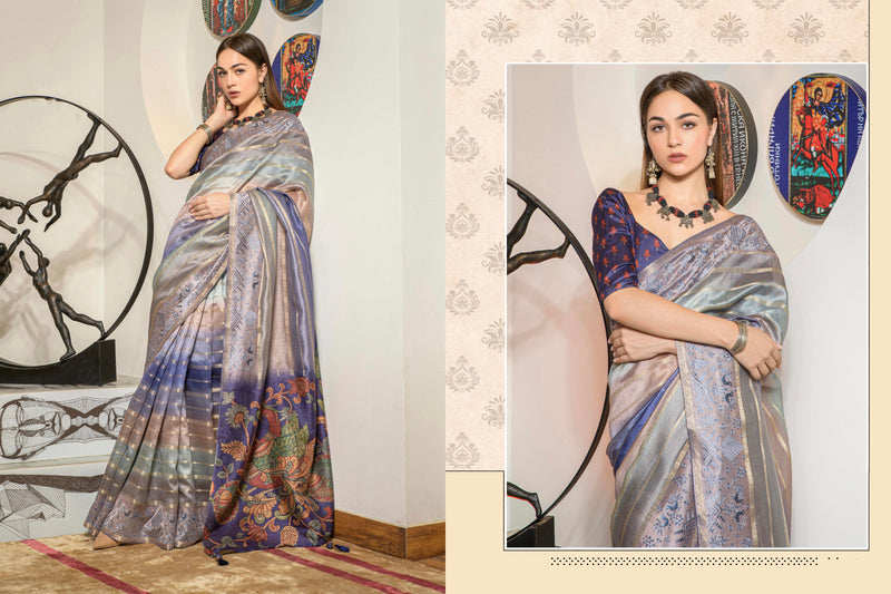 Beautiful Designer Occasion Wear Kora Silk With Digital Print Saree