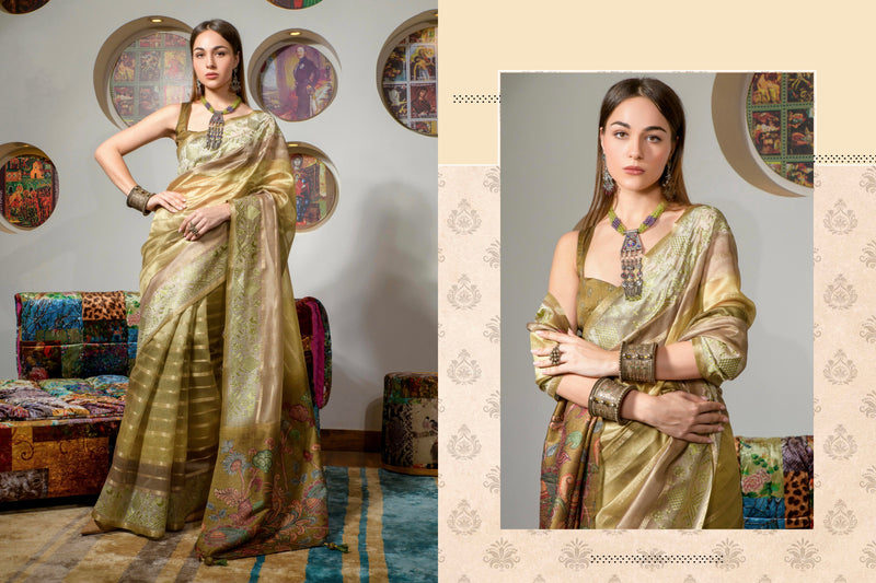 Beautiful Designer Occasion Wear Kora Silk With Digital Print Saree