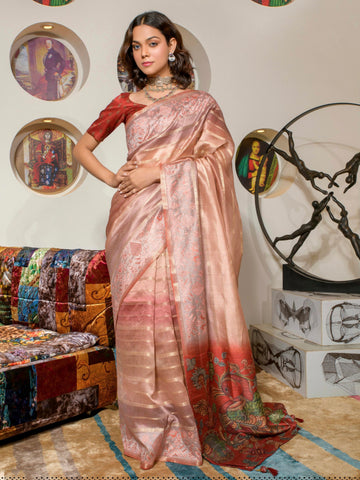 Beautiful Designer Occasion Wear Kora Silk With Digital Print Saree