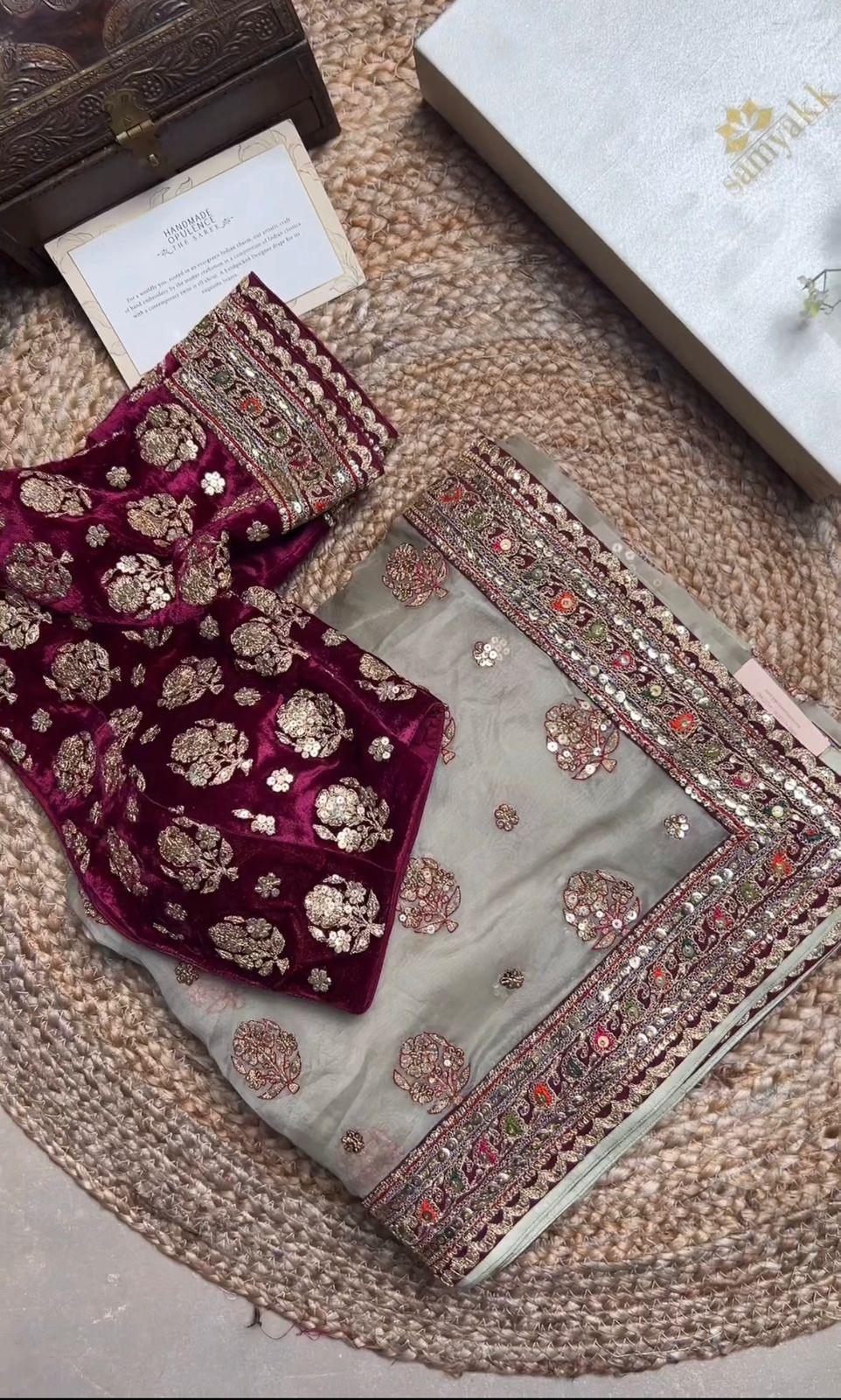 Beautiful Designer Heavy Soft Tissu Orgenza Silk Saree