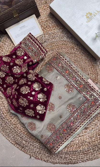 Beautiful Designer Heavy Soft Tissu Orgenza Silk Saree