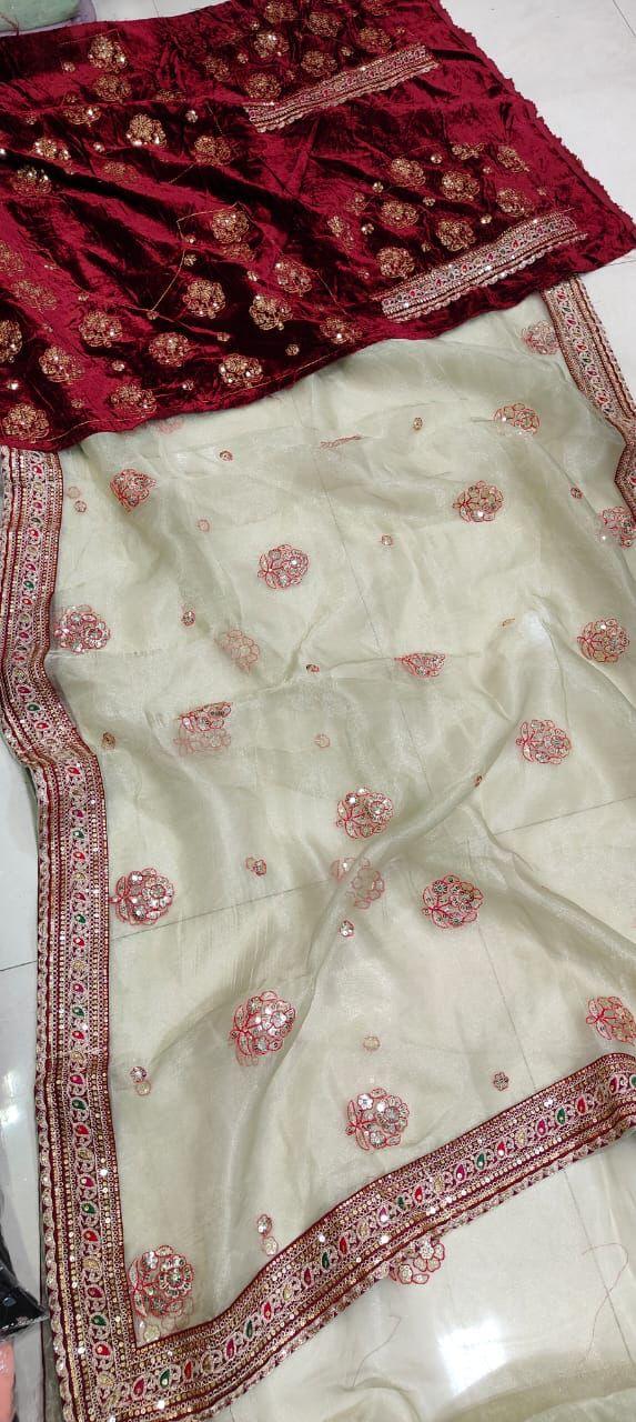 Beautiful Designer Heavy Soft Tissu Orgenza Silk Saree