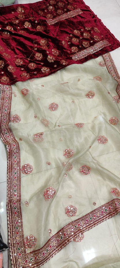 Beautiful Designer Heavy Soft Tissu Orgenza Silk Saree