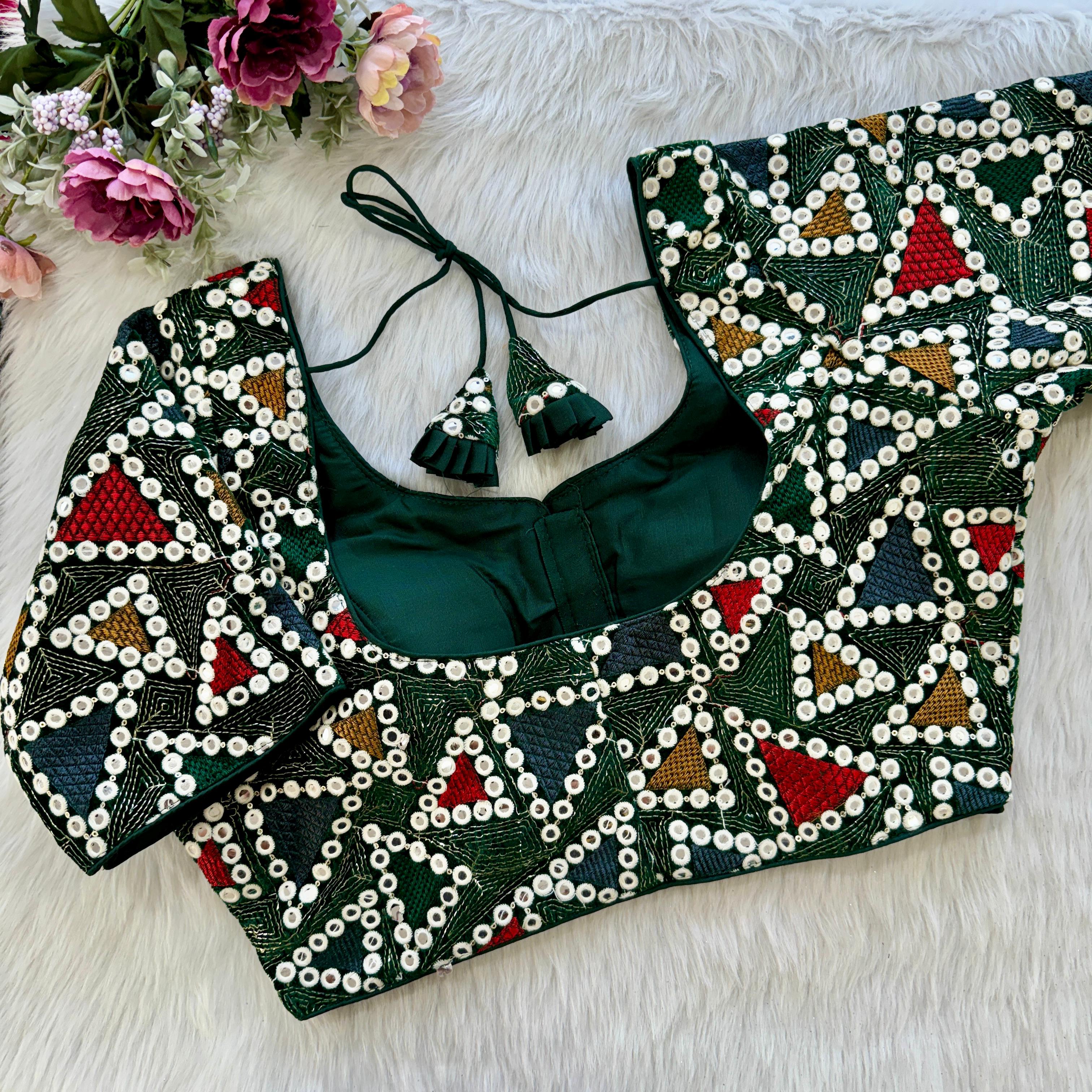 Beautiful Designer Readymade Velvet Heavy Luckhnowi Work Blouse