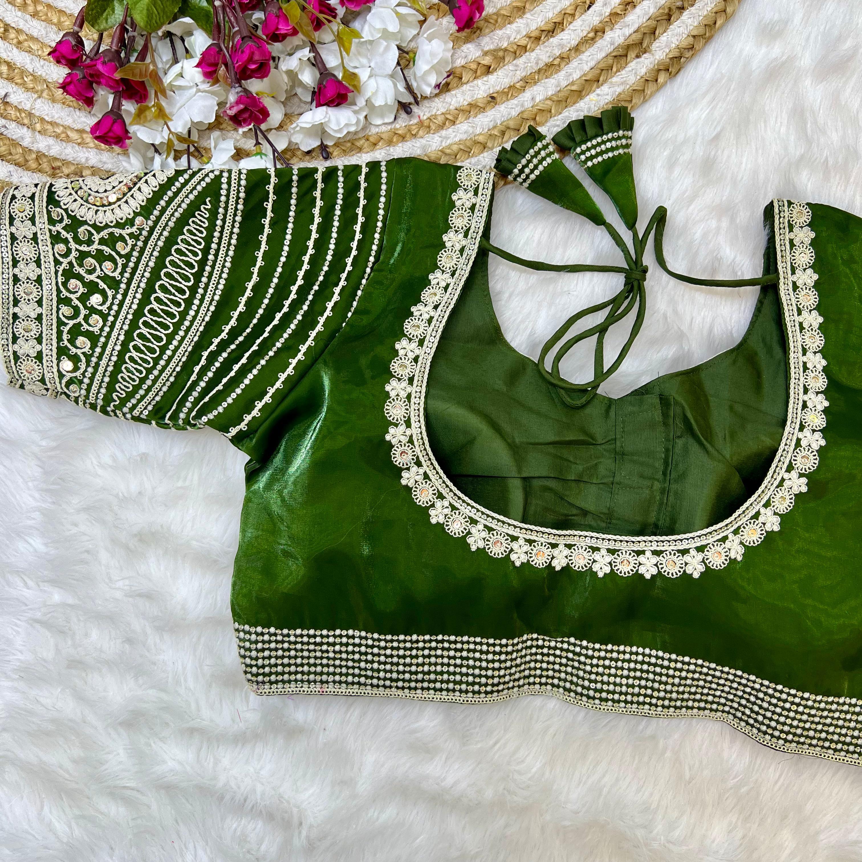 Beautiful Designer Readymade Heavy Soft Silky Zimichoo Blouse