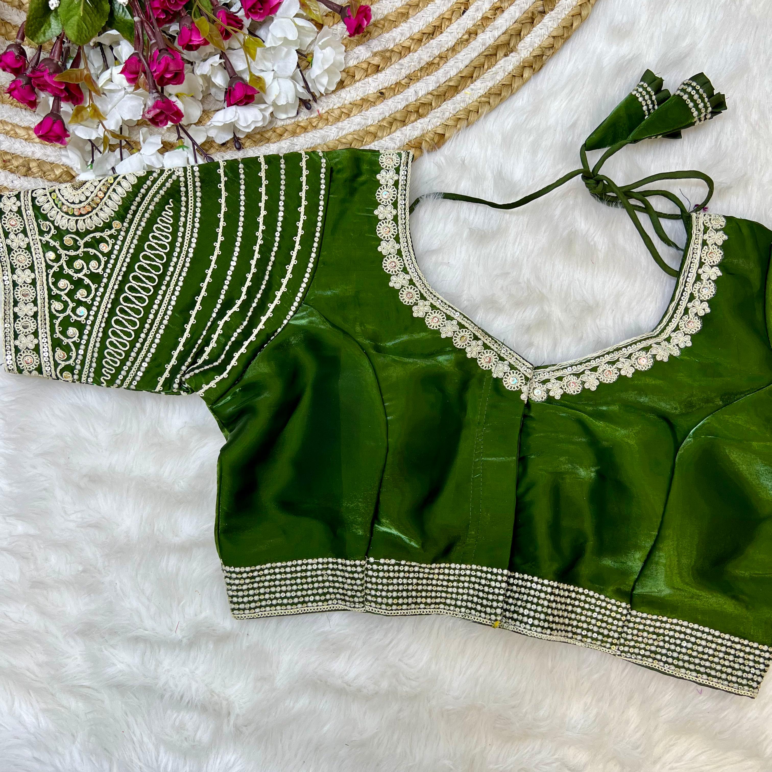 Beautiful Designer Readymade Heavy Soft Silky Zimichoo Blouse